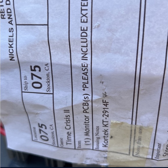 Time Crisis Kortek KT-2914F Monitor Chassis + Extension Control Cable Wires - Picture 8 of 8